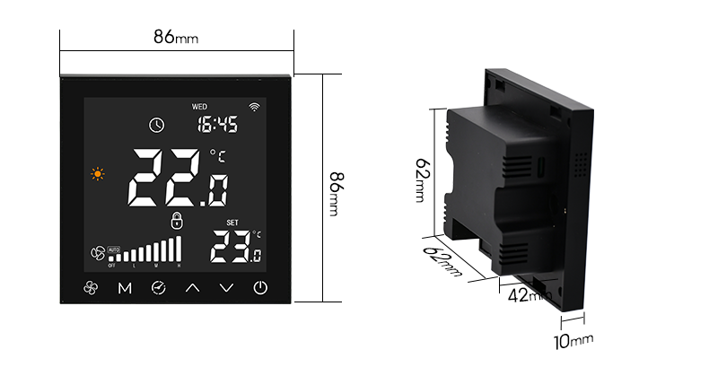 Commercial Programmable Fan Coil Thermostat Indoor Floor Heating Controller