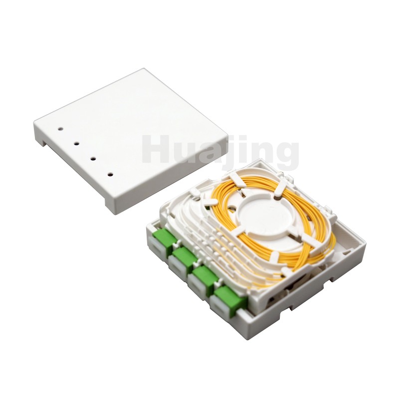 ABS Optical Fiber FTTH Panel 80x80x28mm Size With 4 SC Adapter Interfaces