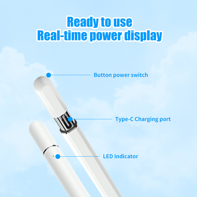 Active for Pencil Compatible Anti-Touch Capacitive Stylus for 3rd Gen iPad Wireless Magnetic Charging Type-C Charging