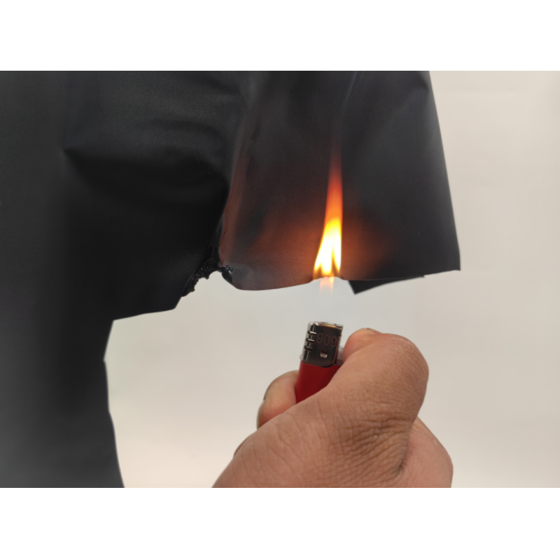 Black Flame Retardant Fabric Width 57-60" Customizable Plain 100% Polyester Fabric
