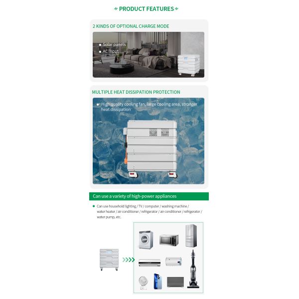 Ac Output Portable Home Lithium Power Station Generator With Solar Panel