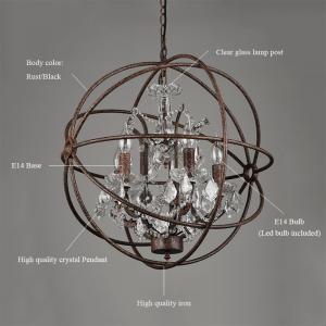 Buy cheap Rustic american style crystal globe Round chandelier (WH-CI-85) product