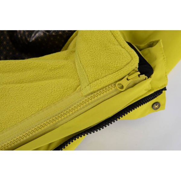 High-Visibility Lime Yellow Waterproof Windproof Hooded Jacket with Detachable Fleece Inner