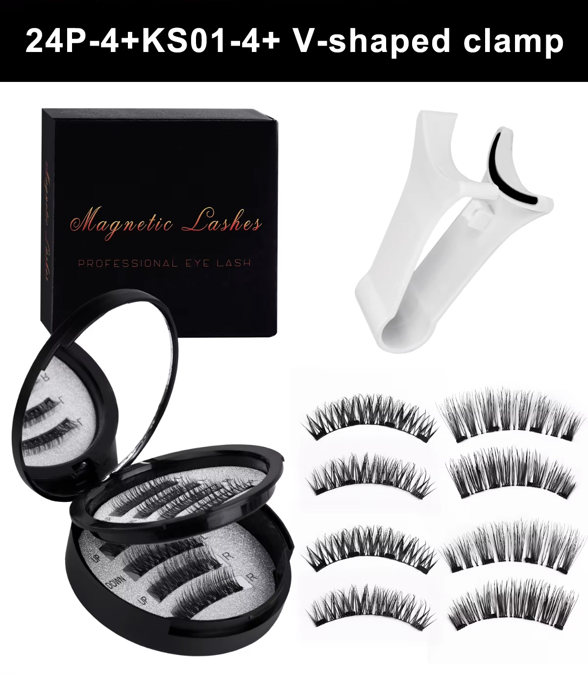 Natural Look Cruelty Free Magnetic Lashes With Applicator Reusable Synthetic Hair Portable
