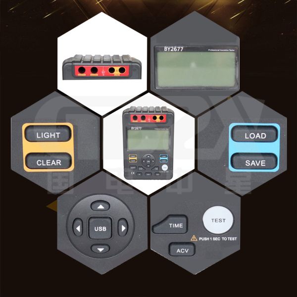 BY2677 500V 5KV Microcomputer Megger Digital Display High Voltage Insulation Resistance Tester