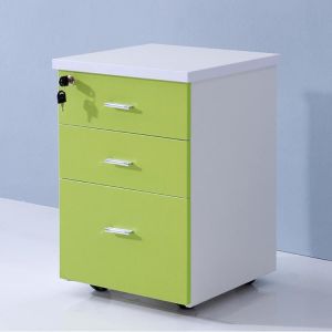 Buy cheap 3 Drawer Mobile File Cabinet Green Wooden Lockable Filing Cabinet from wholesalers