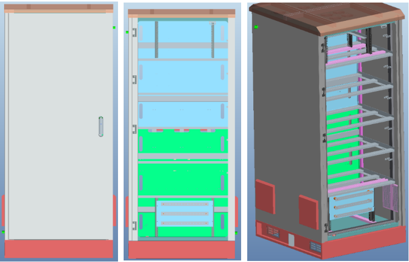 IP55 SGCC Outdoor Power Cabinet Front Back Access Theftproof Waterproof