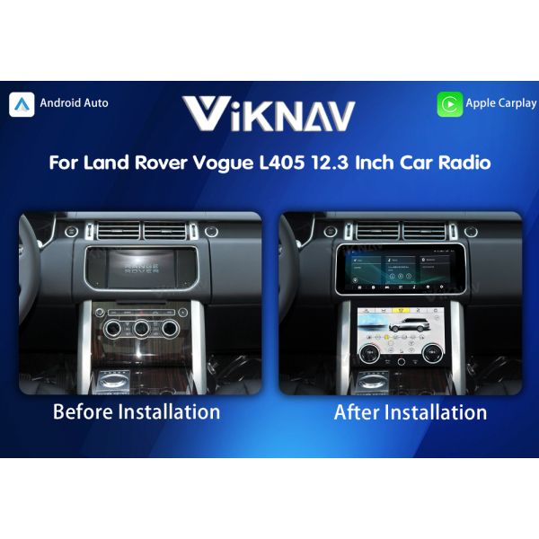 Viknav 12.3 Inch Touch Screen Car Radio For Land Rover Range Rover Vogue L405 2013-2017 Multimedia Player GPS Navigation Head Unit (Black)