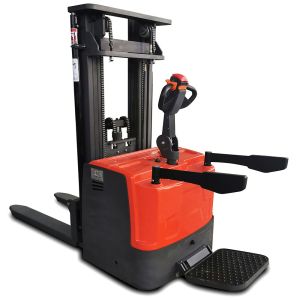 Buy cheap Container 4.5m 2 Cyclinder 550mm Straddle Electric Pallet Stacker product