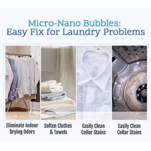 Micro Nano Bubble Generator for Washing Machines with 100+ Million Bubbles per mL H59-1 Brass Construction Reduces Detergent Usage by 80%