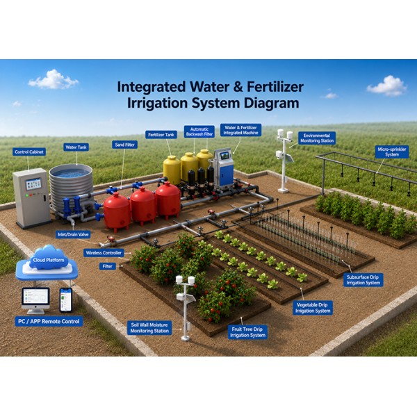 Smart Fertigation Machine in agricultural setting