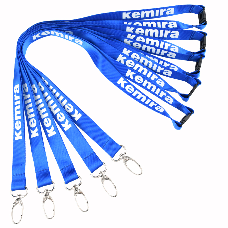 8" Office Polyester Safety Buckle Lanyard String Silk Printing Custom Logo