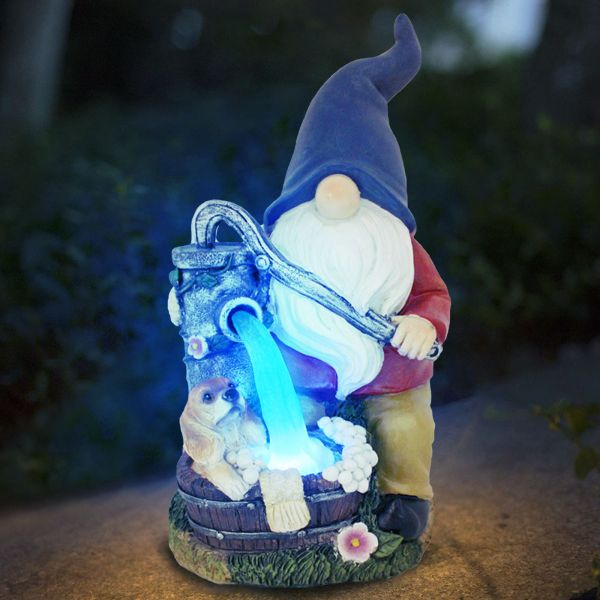 Solar Light Crafts Panel Garden Statue Dwarf Solar Gift Lamp