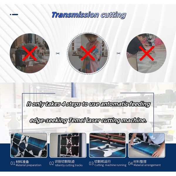 130W 150W Visual Camera CO2 Laser Cutting Machine Fabric Textile Leather Processing Application