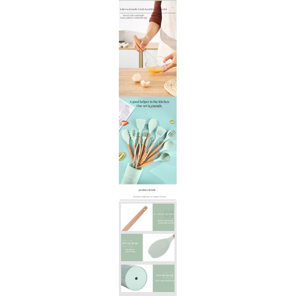 Customized Logo Acceptable 3000pcs Silicone Kitchen Tools Set for Professional Kitchen