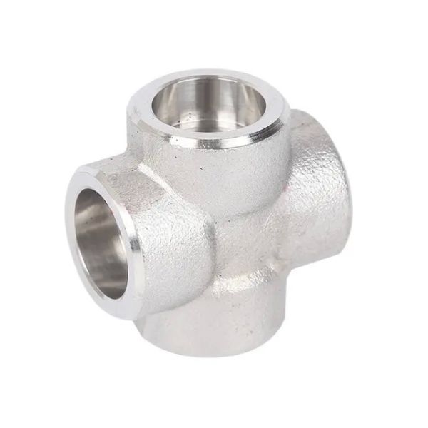 Threaded Cross Pipe Fitting With Polished Finish Female End Connection Type