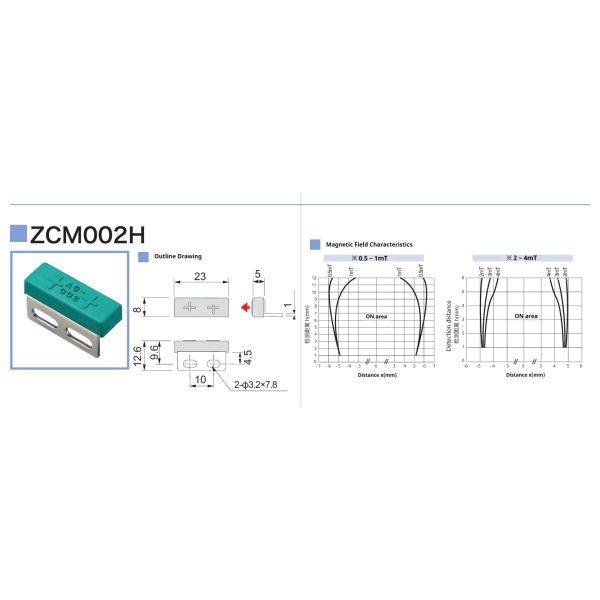ZCM002H RoHS2 Compliant High Accuracy Positioning Composite Magnet Sensor Specialized for CNC Machines