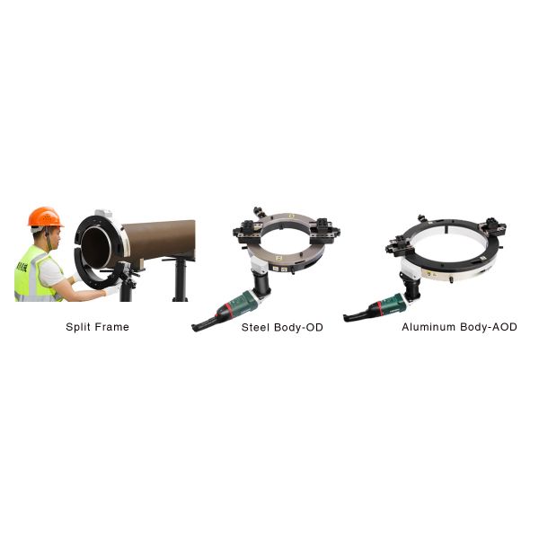26" Split Frame Pipe Cutting Machine with High Accuracy, Adjustable Tooling Slides, and Cold Cutting Technology