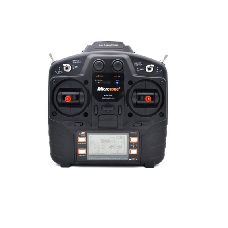 Microzone MC8B 2.4G 8CH Remote Control Transmitter 8RE 8 Receiver Radio System For RC Aircraft Fixed-wing Helicopter