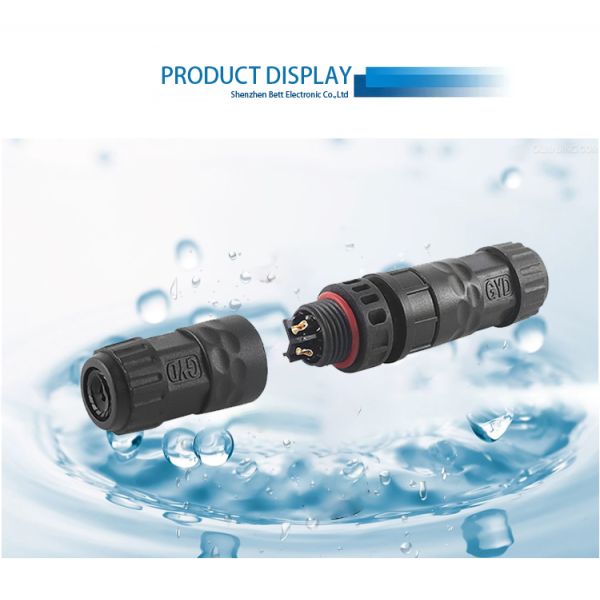 IP68 3Pins Waterproof Circular Connector Female Male PVC Rubber Nylon For LED Lighting