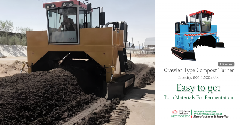 Heavy Duty Compost Fertilizer Machine Windrow Turning Machine 115HP