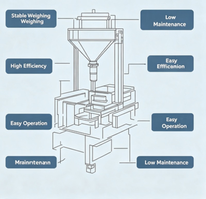Automatic weighing machine integrated into factory production line