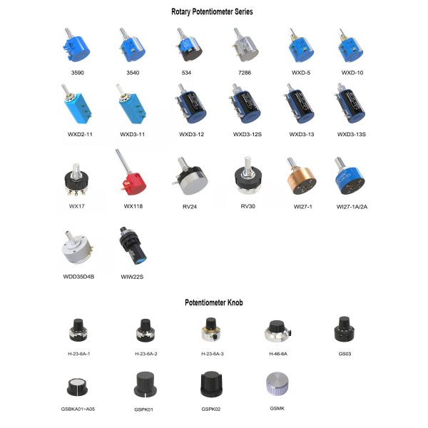 RV24 24mm Carbon Rotary Potentiometer 50Ω-2MΩ 0.25W