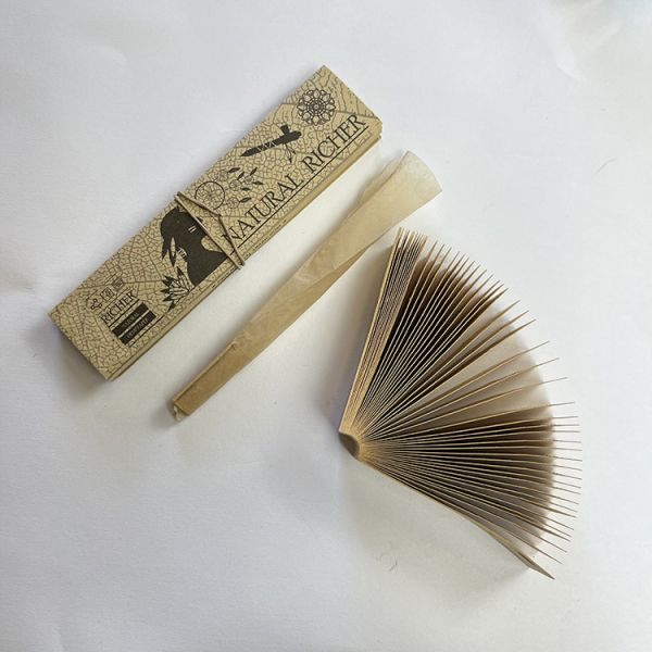 Custom Rice Brown Rolling Paper King Size 32 Leaves With Tips