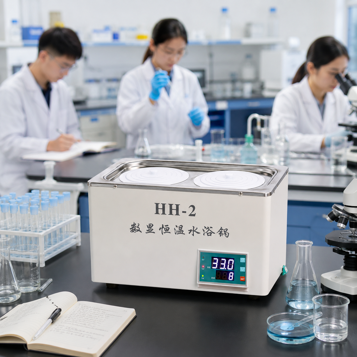 Cenlee Laboratory Sample Heating Precise PID Control Dual Well 100C 600W SUS304 Digital Constant Temperature Water Bath