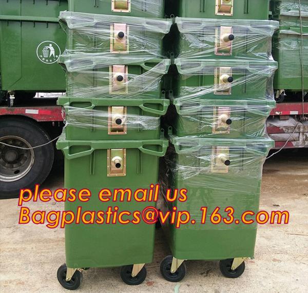 240LCustom plastic garbage bin for outdoor use, Large capacity 660 liter plastic garbage four-wheeled cart with lid bin