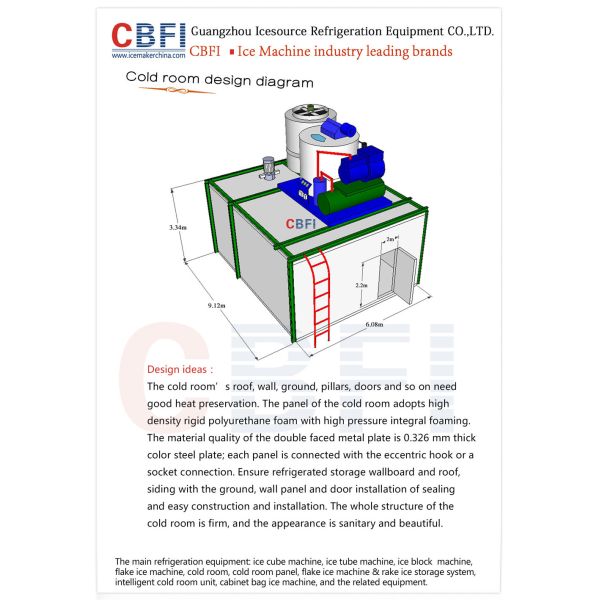 Customized 10 Tons Flake Ice Machine CBFI Compressor R507 Refrigerant