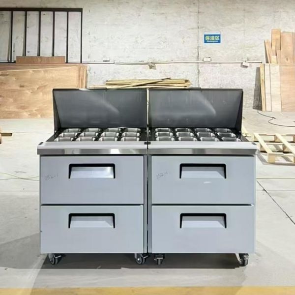Cover Lid Refrigerated Sandwich Prep Table Customized for Buffet Service