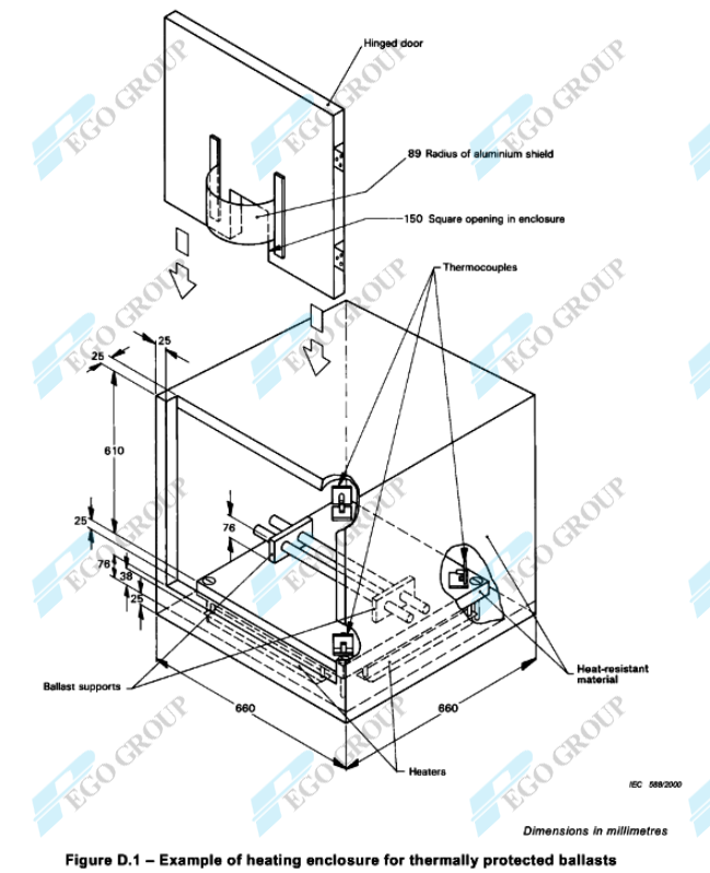 IEC61347-1 Heating Enclosure for Testing Thermally Protected Ballast