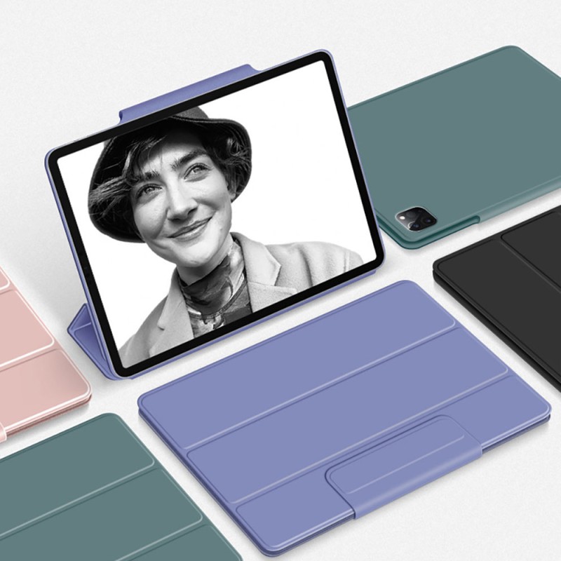Minimalist Double-Sided Magnetic Case for iPad Tri-Fold Smart Leather Cover Ultra Thin Auto Sleep Wake Stand Protector