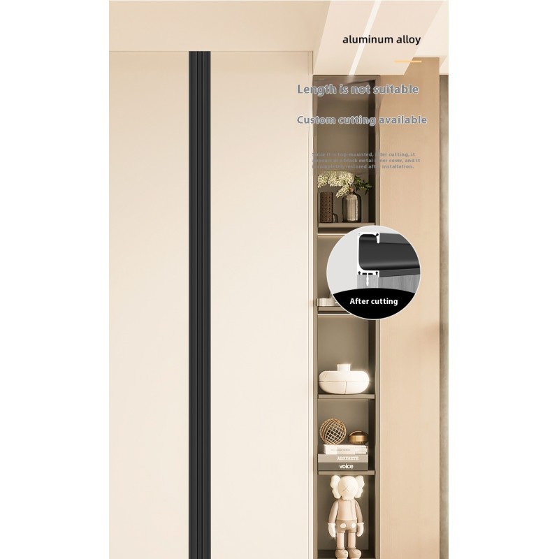 Rectangle Stainless Steel Modern Durable Furniture Handles Knobs Full-Height Hidden Dresser Cabinet Door Wardrobes Living Room