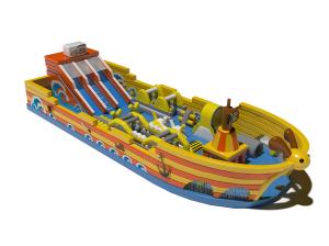 Buy cheap Pirate Ship Inflatable Blow Up Bouncy Castle With Big Slides product