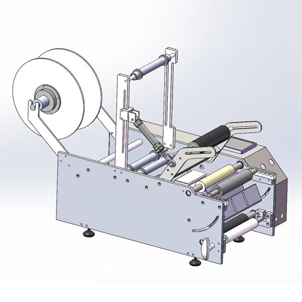 Manual Desktop Label Applicator Machine Electric Semi Automatic Labeling Machine For Round Bottles