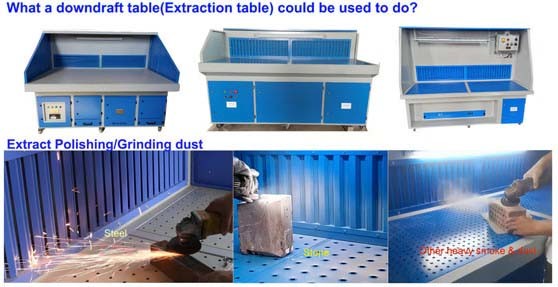 Customized Downdraft Grinding Table 380V Metal Parts Processing Workbench Auto Pulse Jet Cleaning