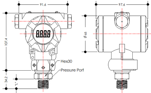 HPT-3 Intelligent Pressure Transmitter with Hart and RS485 output