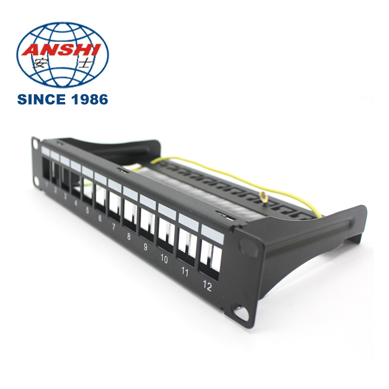 19 Inch 32 Port Empty STP FTP Shielded RJ45 Patch Panel CAT5E CAT6 Rack Mount Network Distribution Panel