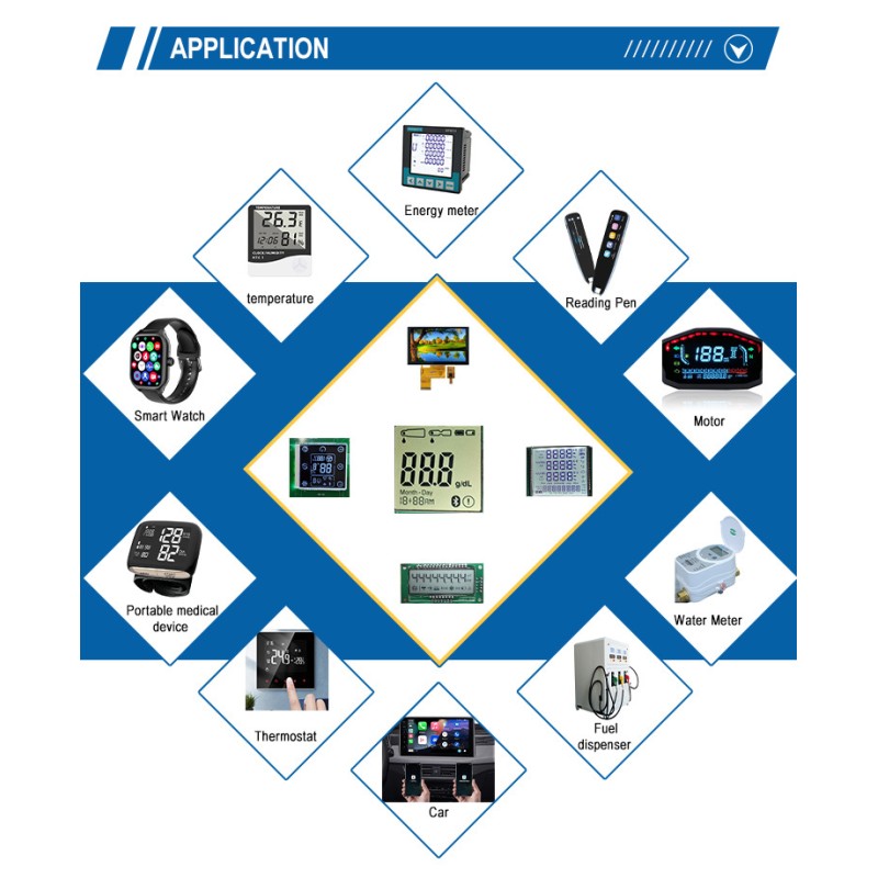 Customized size 7 segment lcd monochrome motorcycle lcd display panel screen for HONDA
