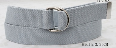 Solid Color Metal Tip Polyester Webbing Belt Nickel Steel Buckle Available