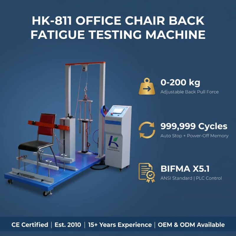 High Precision Furniture Testing Equipment BIFMA Standard Backrest Durability Tester for Chair Quality