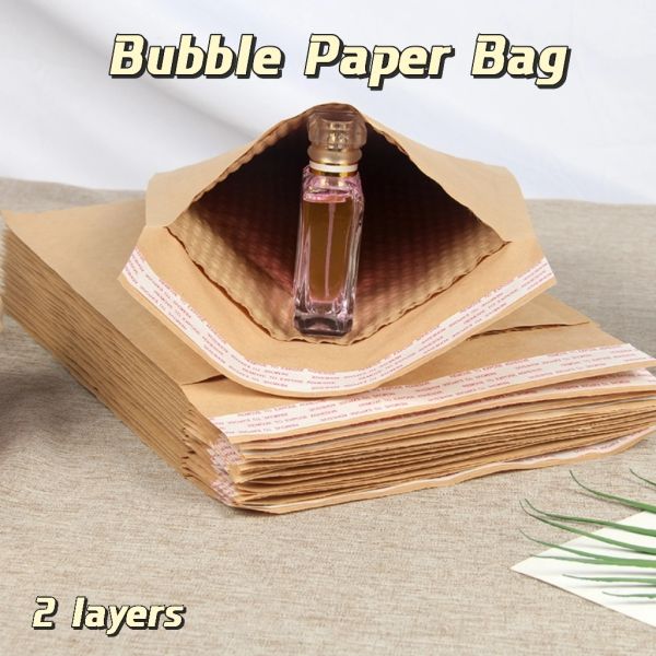 Close-up view of bubble paper bag construction