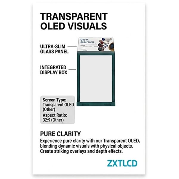 30 Inch Ultra-Thin Double-Sided Glass OLED Display Window Advertising Player for Premium Retail and Commercial Spaces