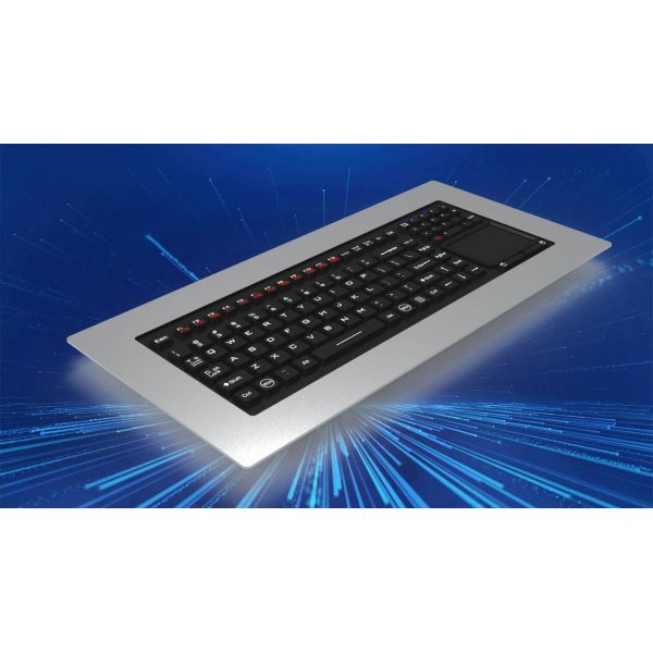 IP65 Panelmount Stainless Steel Metal Silicone Industrial Medical Keyboard With Touchpad