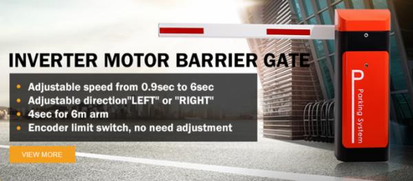 Smart Parking Barrier Gate System Inverter AC Motor Aluminium Alloy Arm Material