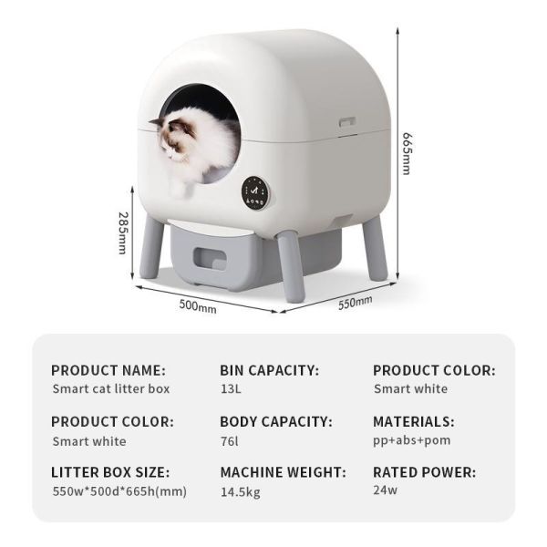 Customizable Pet Smart Automatic Self Cleaning Cat Litter Box Large Capacity