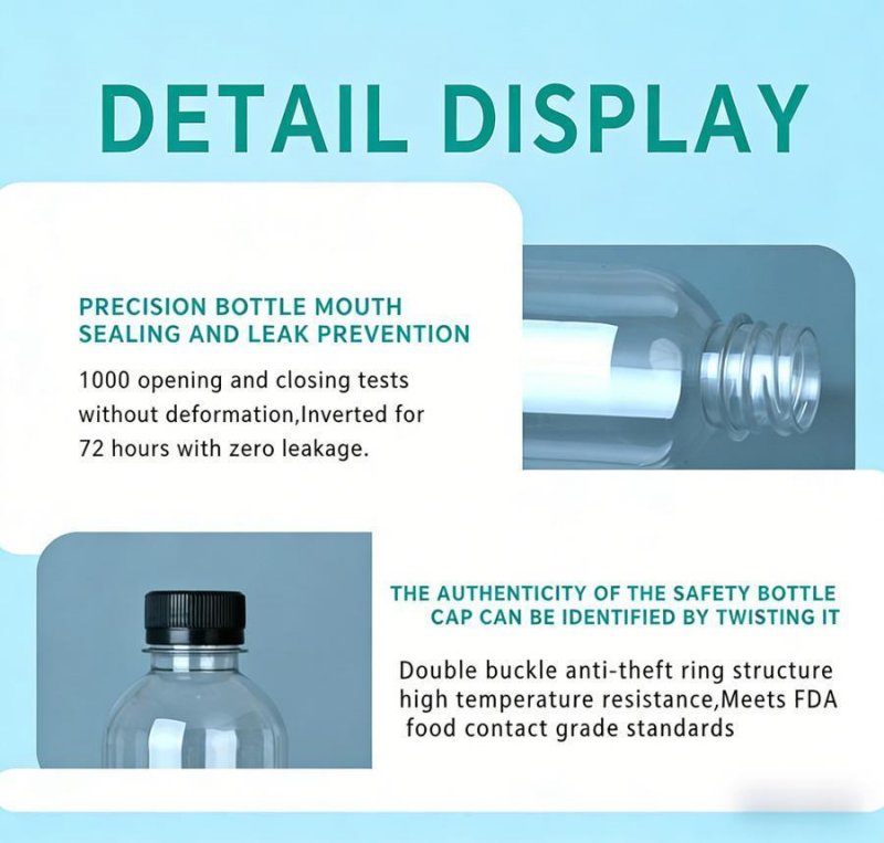 PET Clear Empty Beverage Bottles — 200ml & 250ml Disposable Plastic Bottles