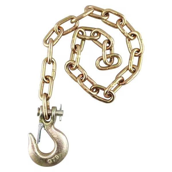 Yellow Zinc Plated High Strength G70 Transport Chain with Hook 20Mn2 Material